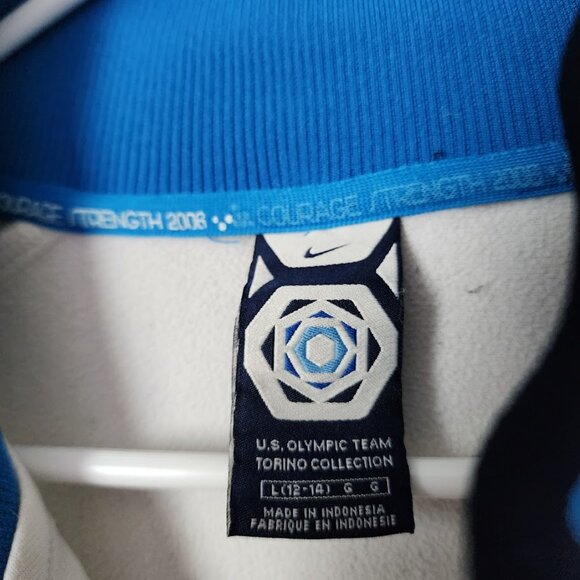 NIKE x VINTAGE Y2K Olympic 2006 USA full zip track jacket white blue L - Picture 5 of 8